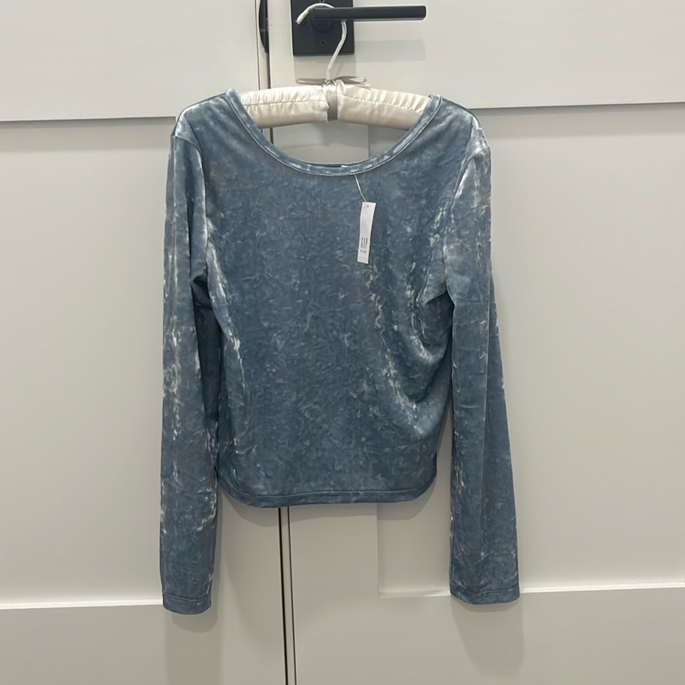 Gap Crushed Velvet Blue Top Girls